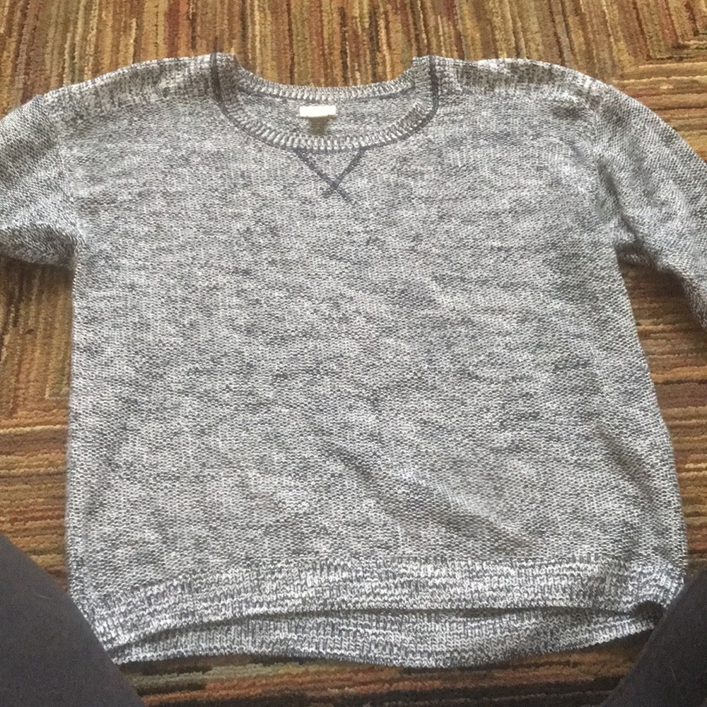 J crew blue/white crew sweater